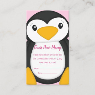 Penguin Baby Shower Guessing Game Enclosure Card