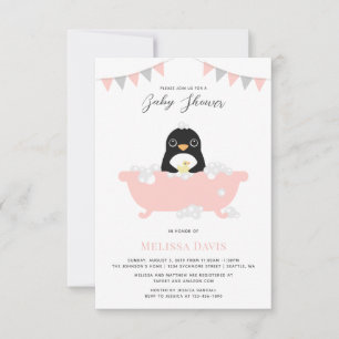 Penguin Baby Shower Invitation
