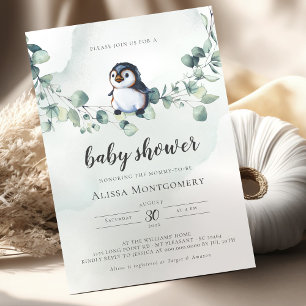 Penguin Baby Shower Invitation