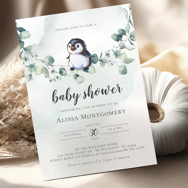 Penguin Baby Shower Invitation (Creator Uploaded)