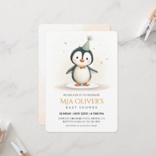 Penguin Baby Shower Invitation