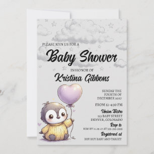 Penguin Baby Shower Invitation