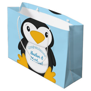 Penguin Baby Shower Large Gift Bag