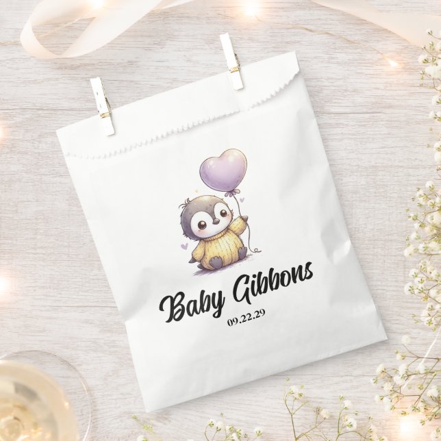 Penguin Baby Shower Napkins Favour Bag (Clipped)