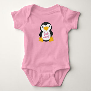 Penguin Baby Shower Pink Bodysuit