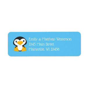 Penguin Baby Shower Return Address Label