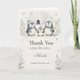 Penguin Baby Shower Thank You Card