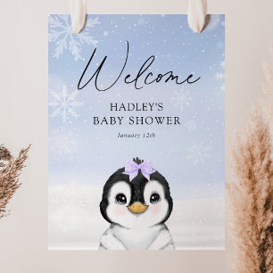 Penguin Baby Shower Welcome Sign