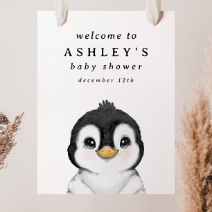 Penguin Baby Shower Welcome Sign