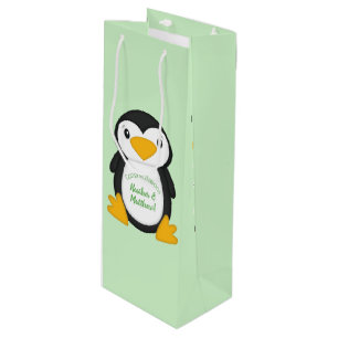 Penguin Baby Shower Wine Gift Bag