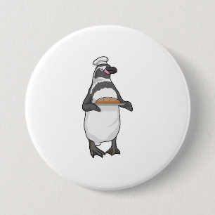 Penguin Baker Bread 7.5 Cm Round Badge