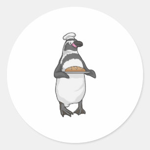 Penguin Baker Bread Classic Round Sticker