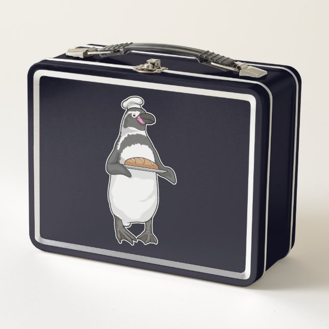 Penguin Baker Bread Metal Lunch Box (Front)