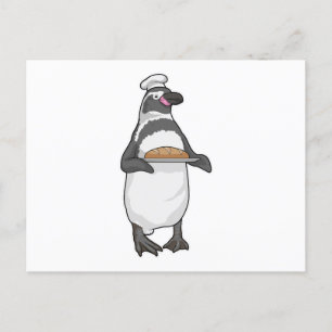 Penguin Baker Bread Postcard
