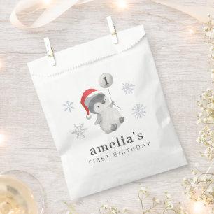 Penguin Balloon 1st Birthday Favour Bag