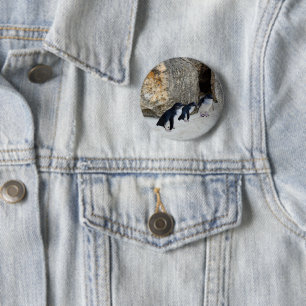 Penguin Beach House, 6 Cm Round Badge
