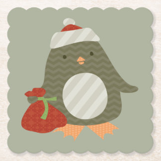 PENGUIN BEARING GIFTS PAPER COASTER