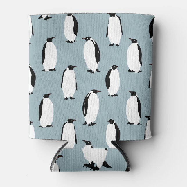 Penguin Bird Animal Cute Pattern Can Cooler (Front)