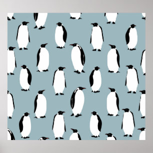 Penguin Bird Animal Cute Pattern Poster