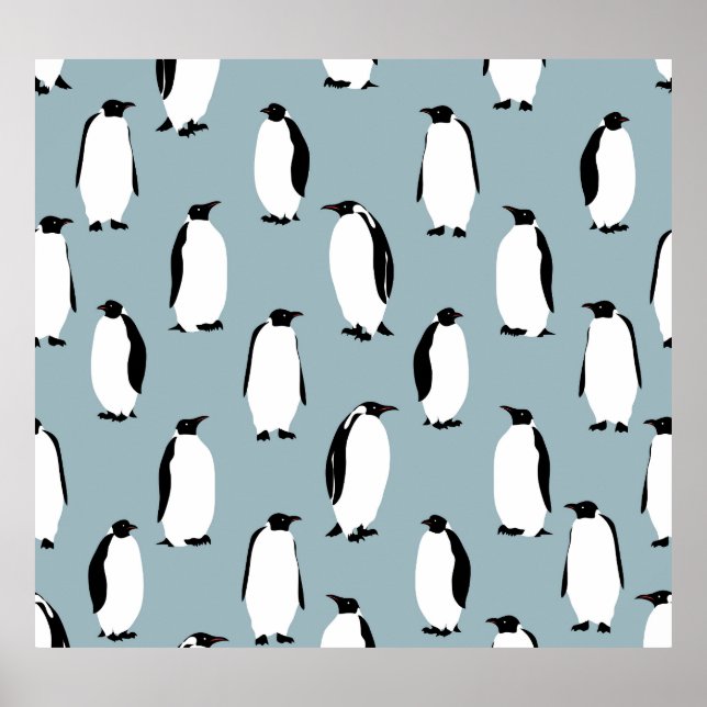 Penguin Bird Animal Cute Pattern Poster (Front)