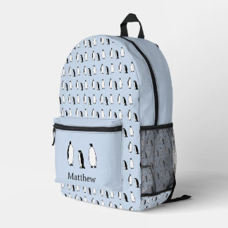 Penguin Bird Blue Antarctic Animal Polar Winter Printed Backpack
