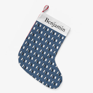 Penguin Bird Blue Antarctic Animal Winter Name Small Christmas Stocking