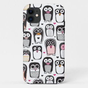 penguin bird illustration background iPhone 11 case