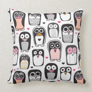 penguin bird illustration background cushion
