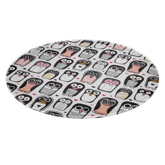 penguin bird illustration background cutting board (Corner)