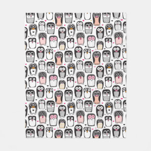 penguin bird illustration background fleece blanket