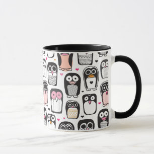 penguin bird illustration background mug