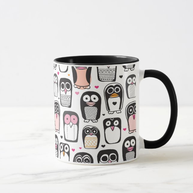 penguin bird illustration background mug (Right)