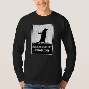 Penguin Bird Silhouette Easily Distracted By Peng T-Shirt