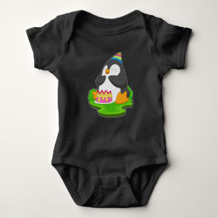 Penguin Birthday Cake Baby Bodysuit