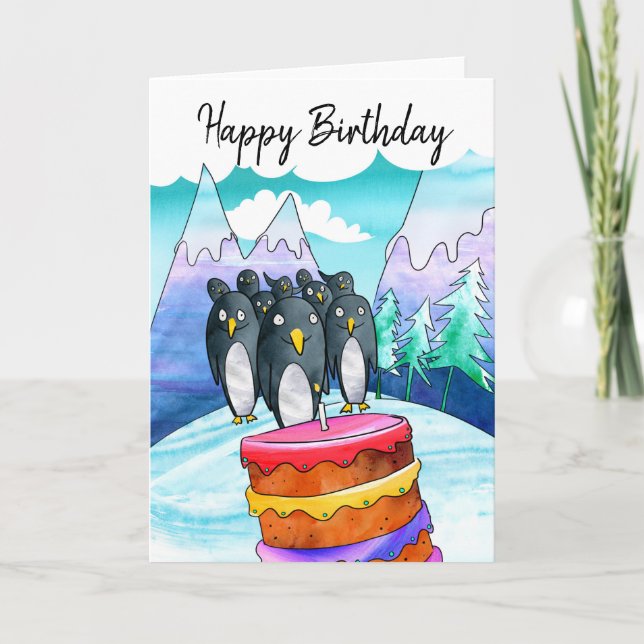 Penguin Birthday Card (Front)