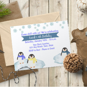 Penguin Birthday Invitation