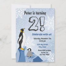 Penguin Birthday Invitation