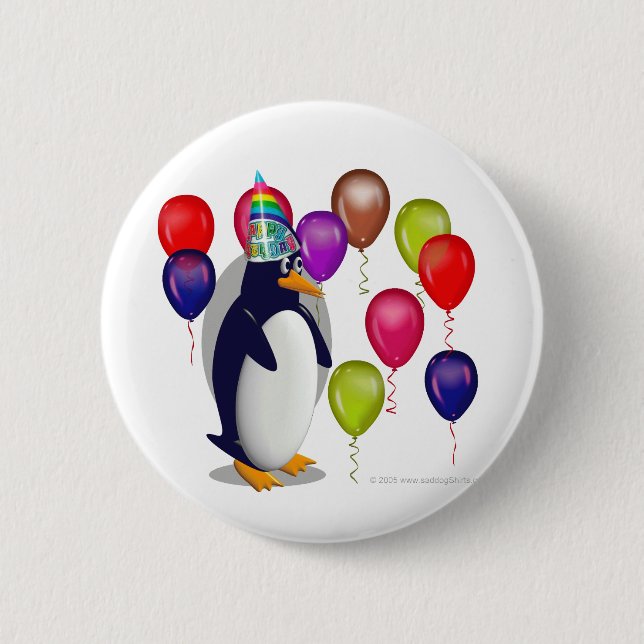 Penguin  Birthday Party 6 Cm Round Badge (Front)