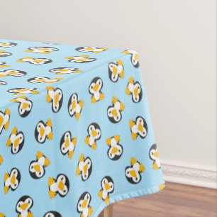 Penguin Birthday Party Blue Tablecloth