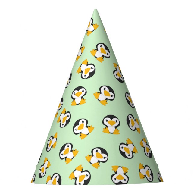 Penguin Birthday Party Green Hat (Front)