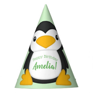 Penguin Birthday Party Green Hat