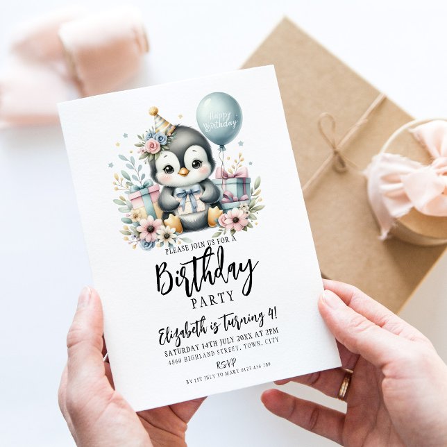 Penguin Birthday Party  Invitation (Creator Uploaded)