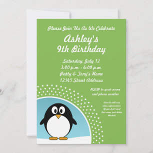 Penguin Birthday Party Invitation