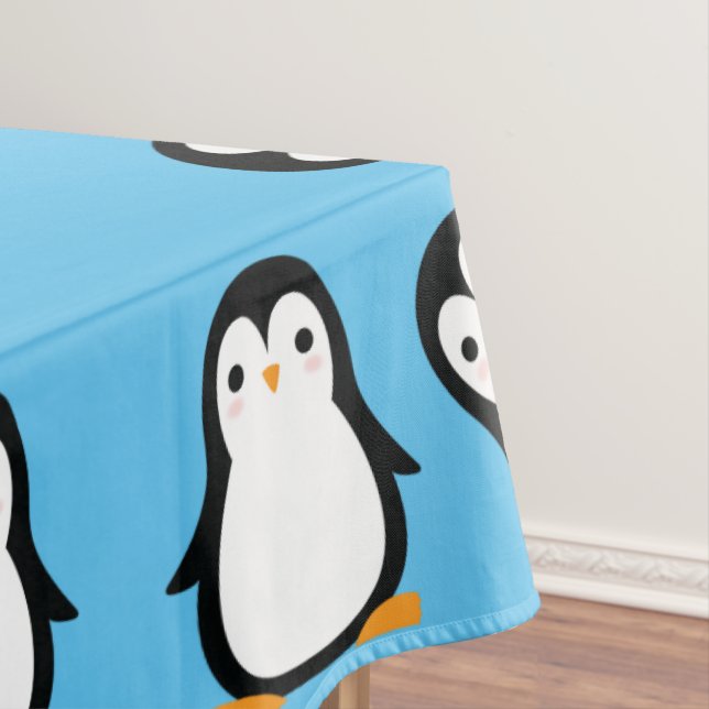 Penguin Birthday Party Tablecloth (In Situ)