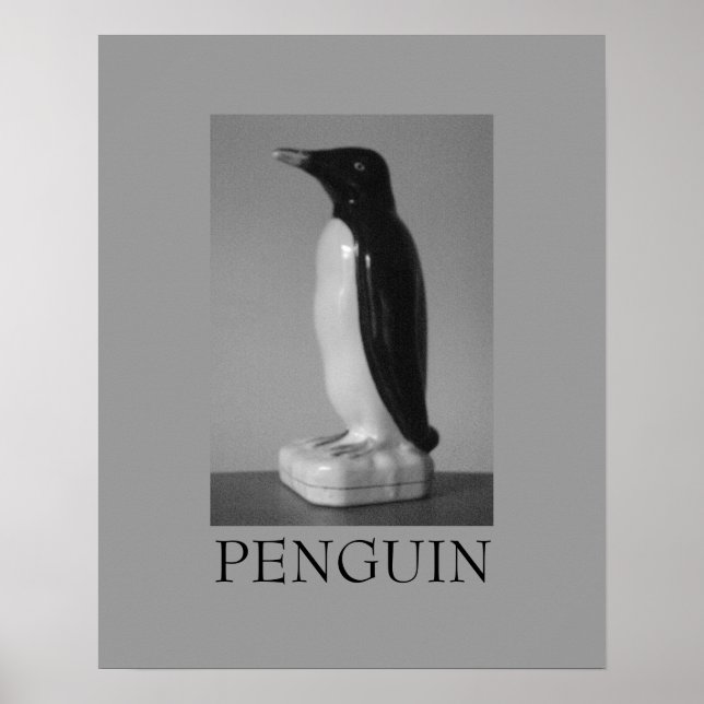 penguin ~ black and white poster (Front)