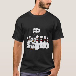 Penguin Bowling Pins Oh No Funny Bowler Player Men T-Shirt