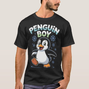 Penguin Boy Cartoon Winter Arctic Animal Birthday T-Shirt