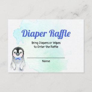 Penguin Boy Winter Diaper Raffle Card