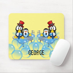 Penguin Bubble Bath Mouse Pad! Mouse Pad