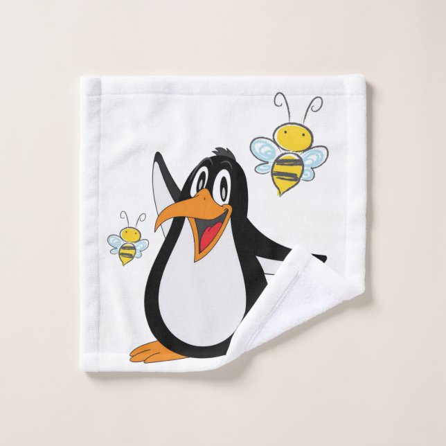 Penguin Bumblebee Bathroom Towel Sets (Wash Cloth)
